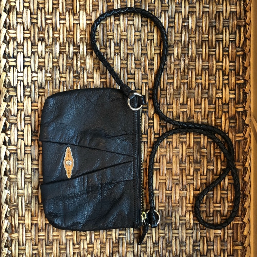 Elliott Lucca Black Leather Mini Crossbody